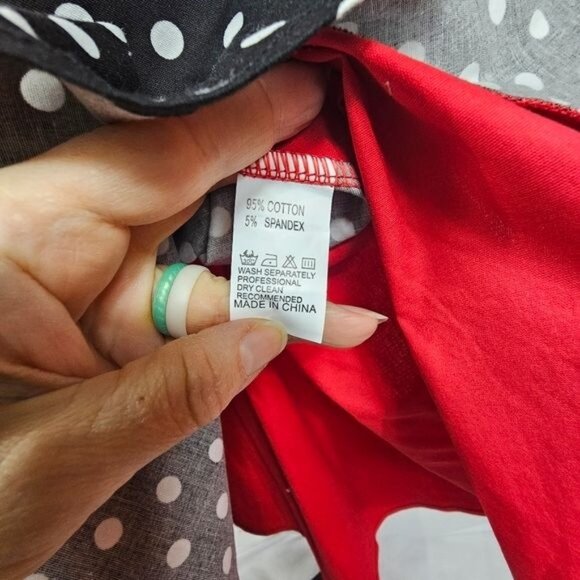 IBTOM Castle 1950s Retro Flare Dress Sz 4XL Red Polka Dot Halter Rockabilly - Picture 8 of 8